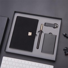4PC Hardcover Leather A5 Notebook With Deluxe Pen Gift Box