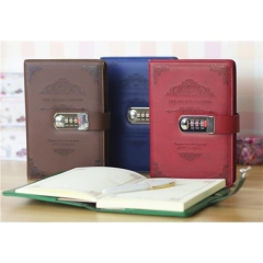 Coded Lock Leather Cover Journal