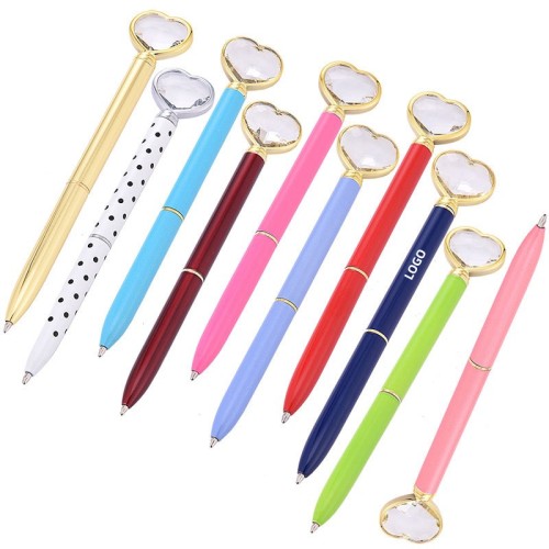 Heart Shaped Diamond Metal Pen