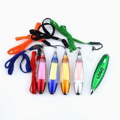 Plastic LED Multi-tool Lanyard Ballpoint Pen with Light