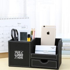 PU Desk Leather Storage Box