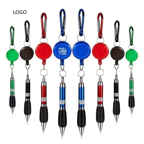 Retractable Badge Reel Pen Belt Clip and Carabiner