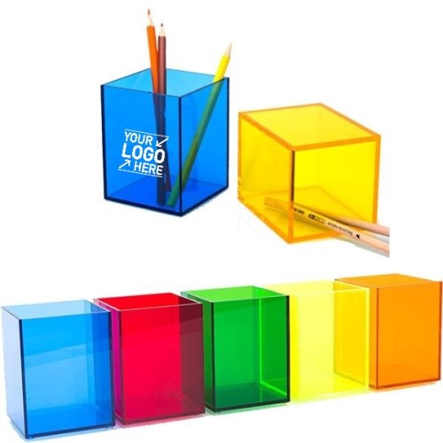 Acrylic Transparent Colorful Pen Holder/Storage Box