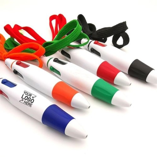 4 Color Neck Pen with Lanyard