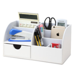PU Desk Leather Storage Box