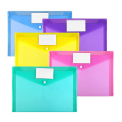 Colorful Transparent Envelopes File Bag with Name Card Pocket