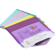 Colorful Transparent Envelopes File Bag with Name Card Pocket