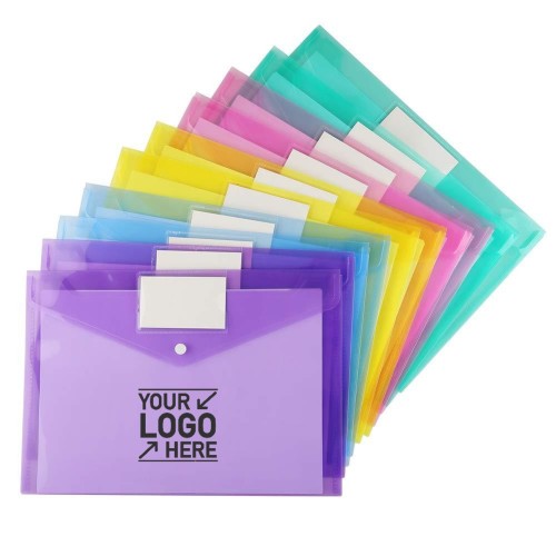 Colorful Transparent Envelopes File Bag with Name Card Pocket