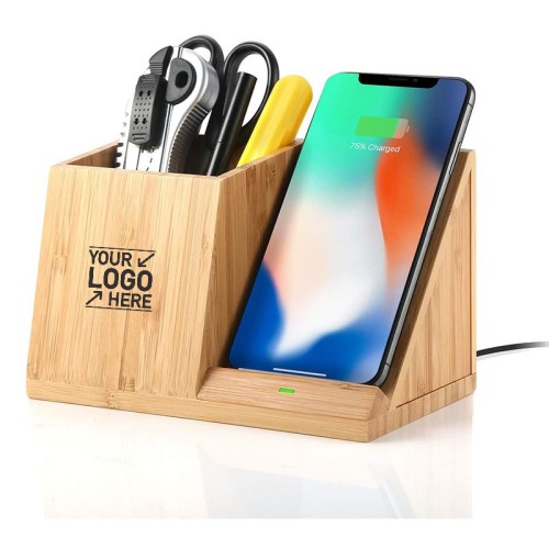 Bamboo Wireless Charger Organizer