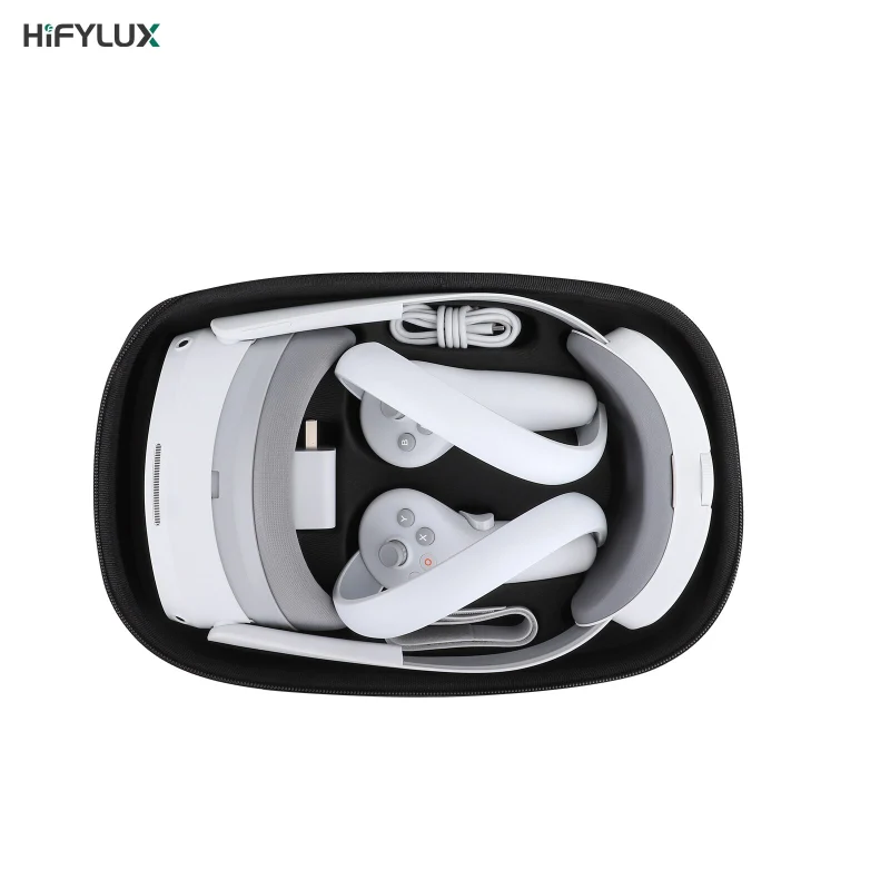 Hifylux Hard Carrying Case Gaming Headset and Controller Accessories Protective Waterproof Handbag Travel Bag for PICO 4