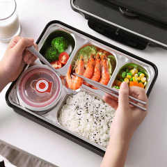 Stainless Steel Bpa Free Stackable 5 Compartment Bento Lunch Box Wholesale