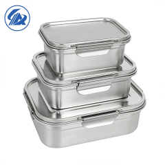Stainless steel lunch box supplier bento tiffin box containers double/four seal buckle 304 steel tiffin box