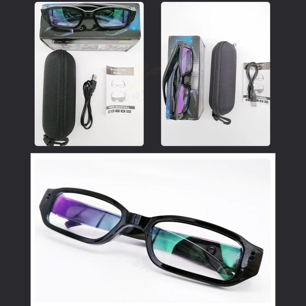 Glasses Hidden Camera | 1080P Mini Camera Wearable Audio Video Recorder  Glasses Camera for Outdoor Driving