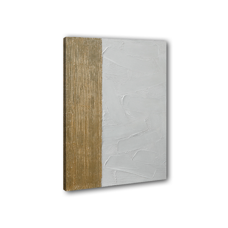 Abstract texture painting with gold foil