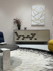 White abstract texture painting with gold foil