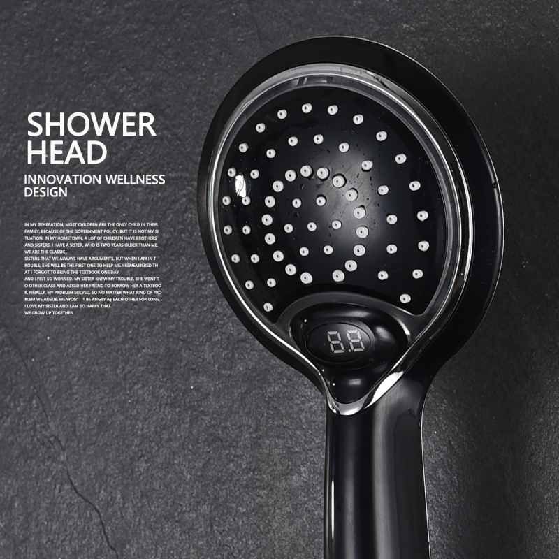 Tecmolog ABS Plastic Handheld Showerheads, Water Temperature Controlled Color Changing LED Shower-Head BS150W/BS150B