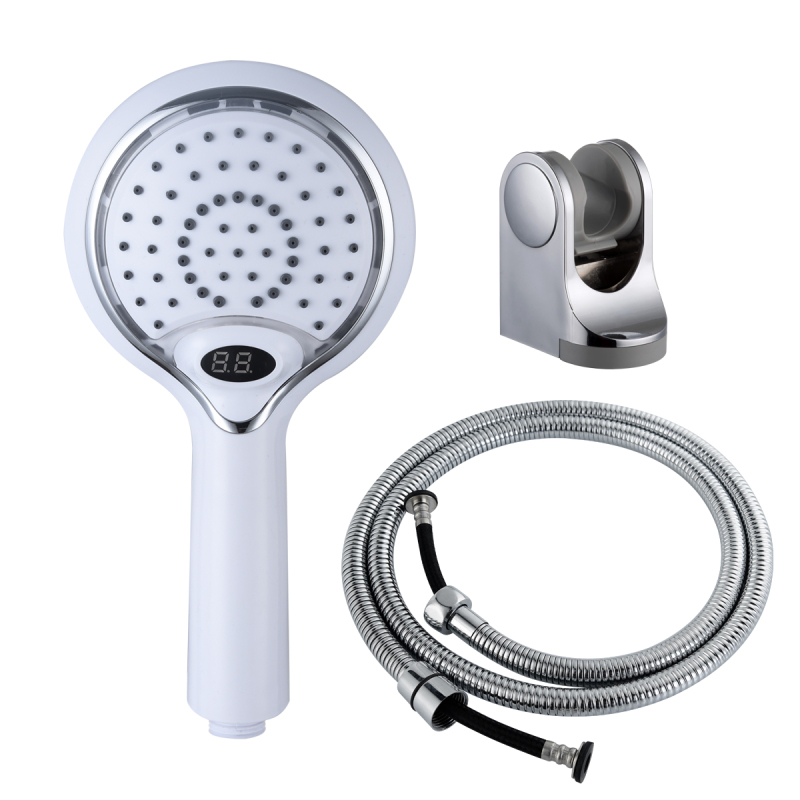 Tecmolog ABS Plastic Handheld Showerheads, Water Temperature Controlled Color Changing LED Shower-Head BS150W/BS150B