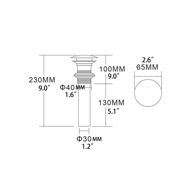Tecmolog Brass Sink Drains Pop Up Basin Waste for Bathroom Chrome Drain Vessel Basin Sink Strainers with Overflow