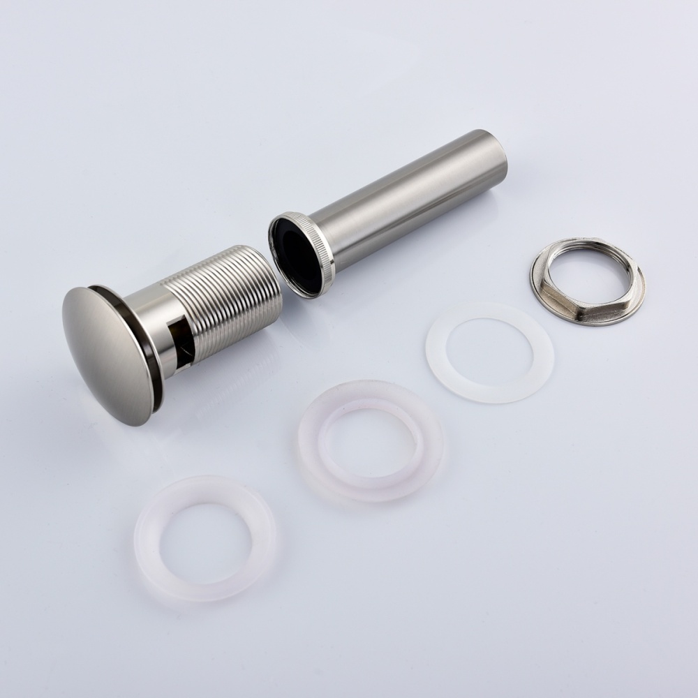 Tecmolog Brass Sink Drains Pop Up Basin Waste for Bathroom Chrome Drain Vessel Basin Sink Strainers with Overflow