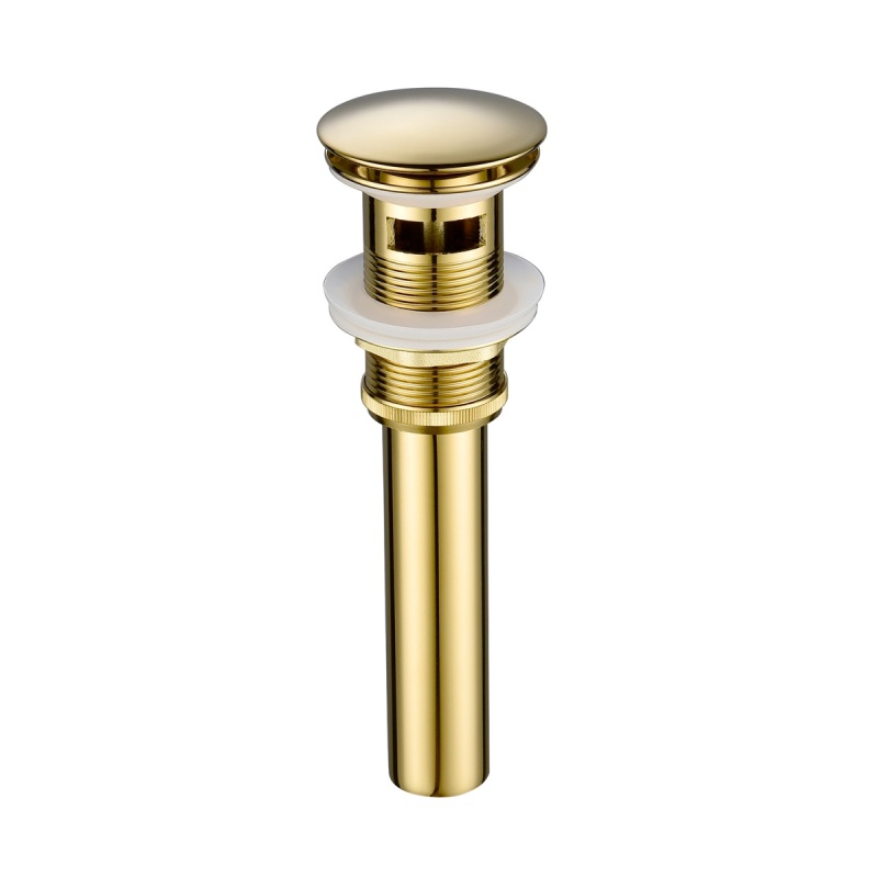 Tecmolog Brass Sink Drains Pop Up Basin Waste for Bathroom Chrome Drain Vessel Basin Sink Strainers with Overflow