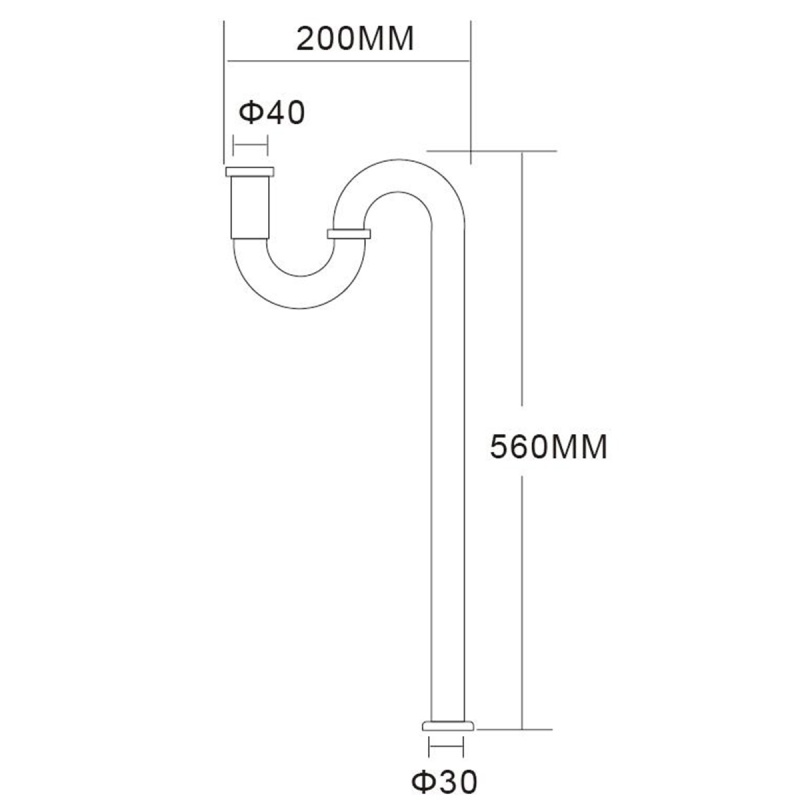 Tecmolog Sink Trap Brass S Trap for Bathroom Sink Kitchen Sink Sewer Pipe Drain Tube S Trap Chrome WT04