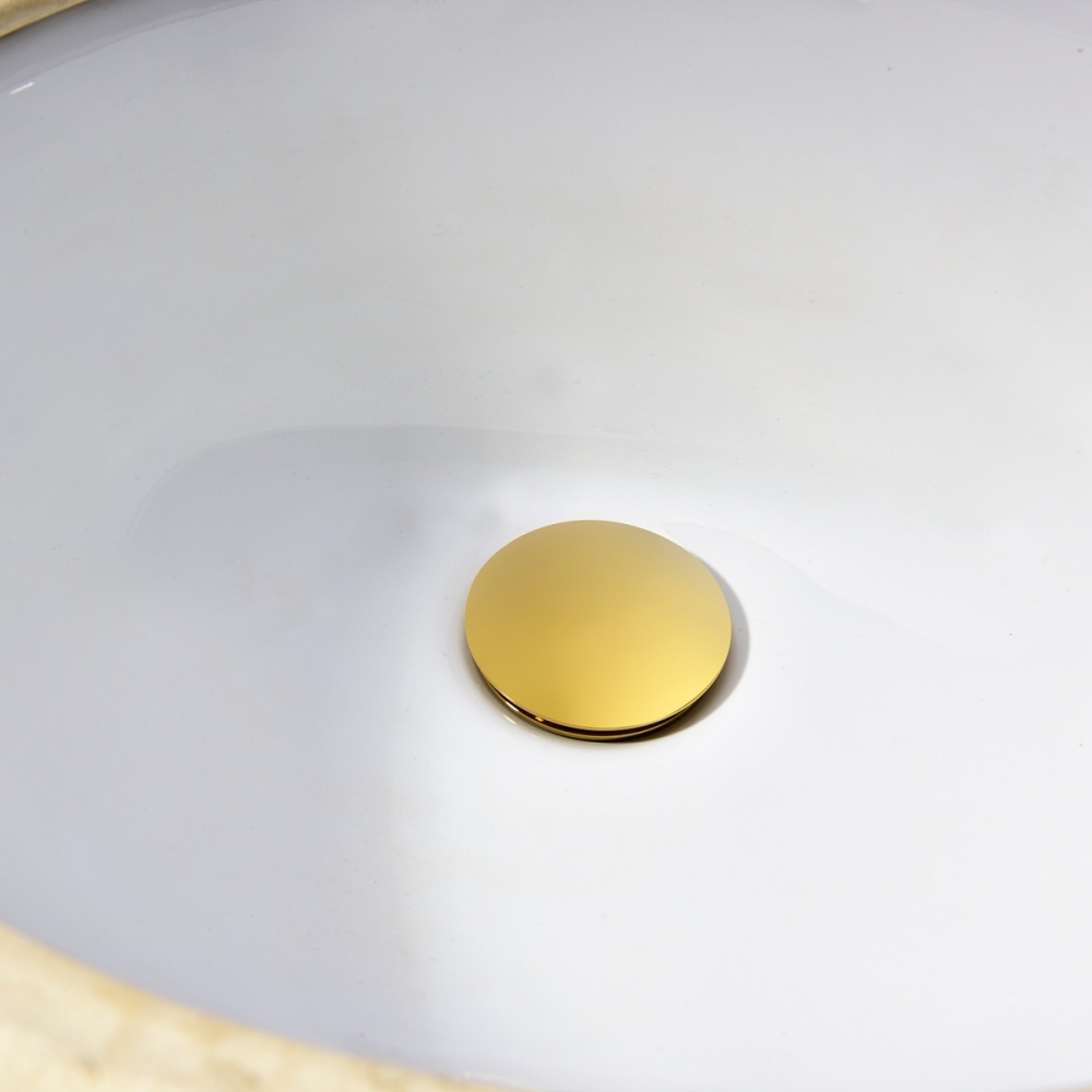 Tecmolog Brass Sink Drains Pop Up Basin Waste for Bathroom Chrome Drain Vessel Basin Sink Strainers with Overflow