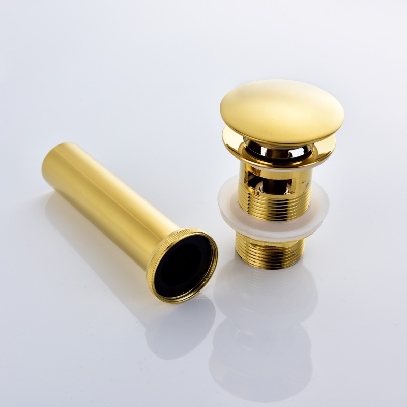 Tecmolog Brass Sink Drains Pop Up Basin Waste for Bathroom Chrome Drain Vessel Basin Sink Strainers with Overflow