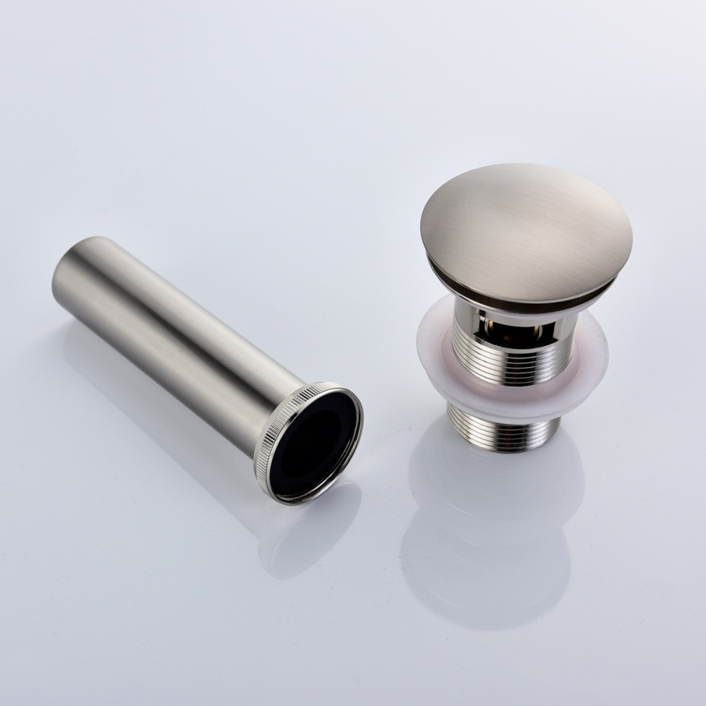 Tecmolog Brass Sink Drains Pop Up Basin Waste for Bathroom Chrome Drain Vessel Basin Sink Strainers with Overflow