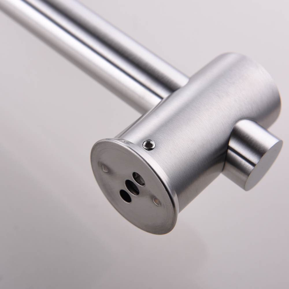 Tecmolog Stainless Steel Brushd Nickle Bathroom Faucet, Wall-Mounted Shower Set and Height Adjustable Sliding Bar SNA516/SNA516F/SBH156/SBH156F