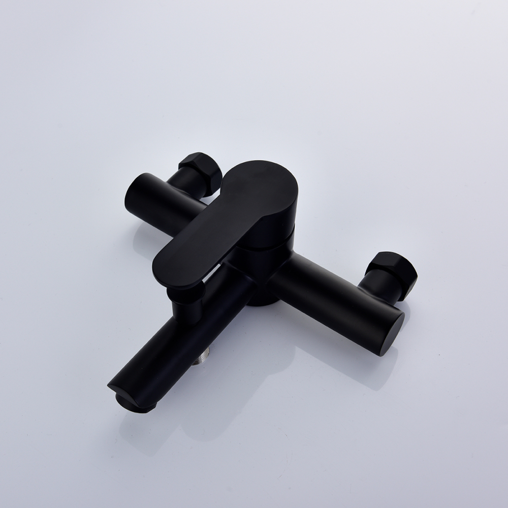 Tecmolog Stainless Steel Black Bathroom Faucet , Wall-Mounted Shower Set and Height Adjustable Sliding Bar SNA516B/SNA516BF/SBH156B/SBH156BF