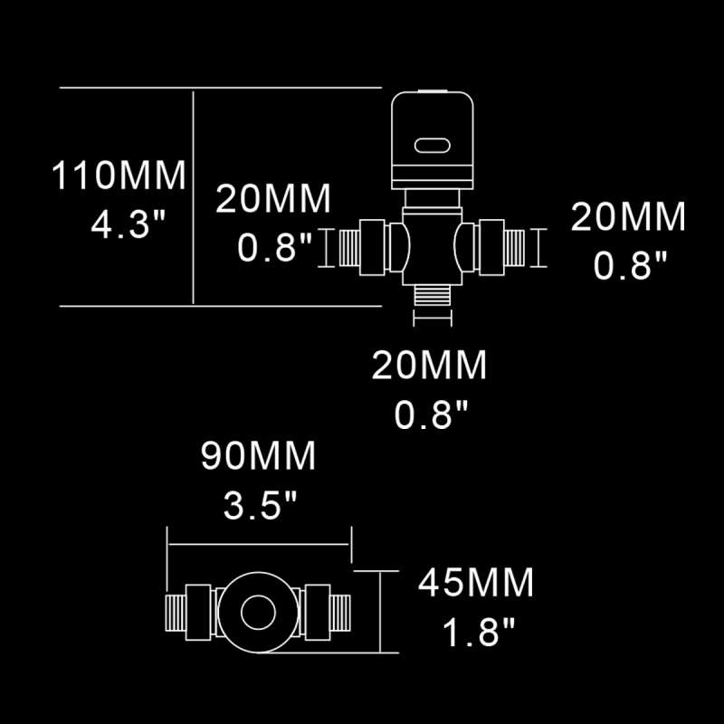 Tecmolog Shower Thermostatic Valve Brass Thermostatic Valve 1/2 Thermostatic Bath Shower Mixer Tap for Shower Head anti scalding valve CTM504/CTM505