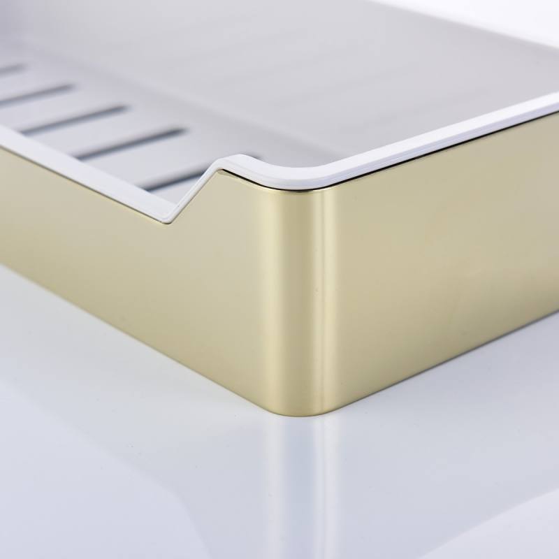 Tecmolog Stainless Steel Black/Nickel/Gold/Chrome Corner Shelf Caddy Bathing Platform with Hooks Wall Nail Storage SBH190/SBH190B/SBH190J/SBH190NA