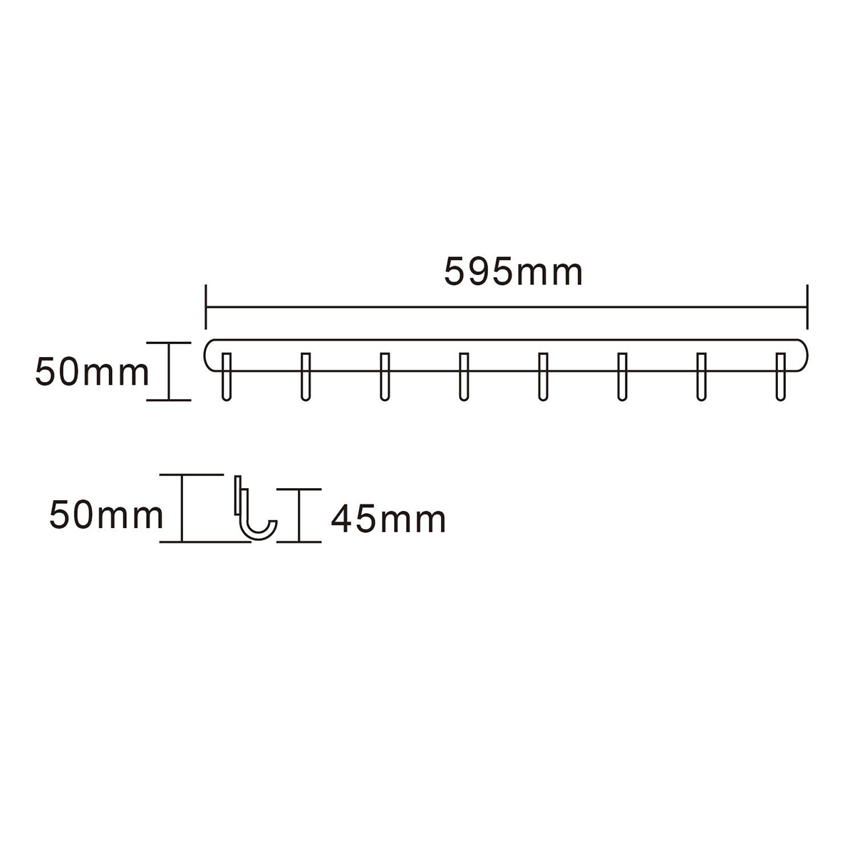 Tecmolog Stainless Steel Self Adhesive and Drill Coat/Towel Hook Rack Rail with  Heavy Duty Hooks, Brushed Nickel and Wall Mounted Hook SBH183-4