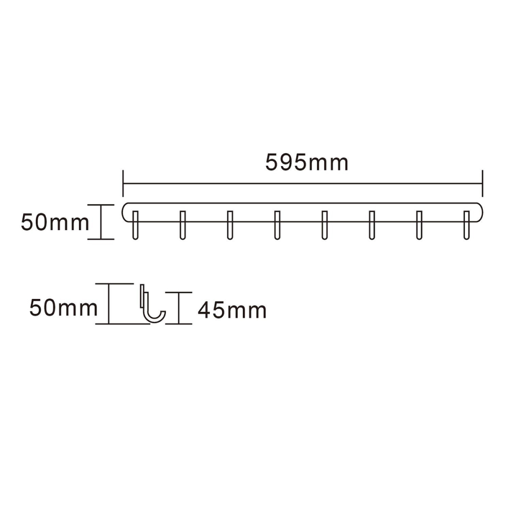 Tecmolog Stainless Steel Self Adhesive and Drill Coat/Towel Hook Rack Rail with  Heavy Duty Hooks, Brushed Nickel and Wall Mounted Hook SBH183-4