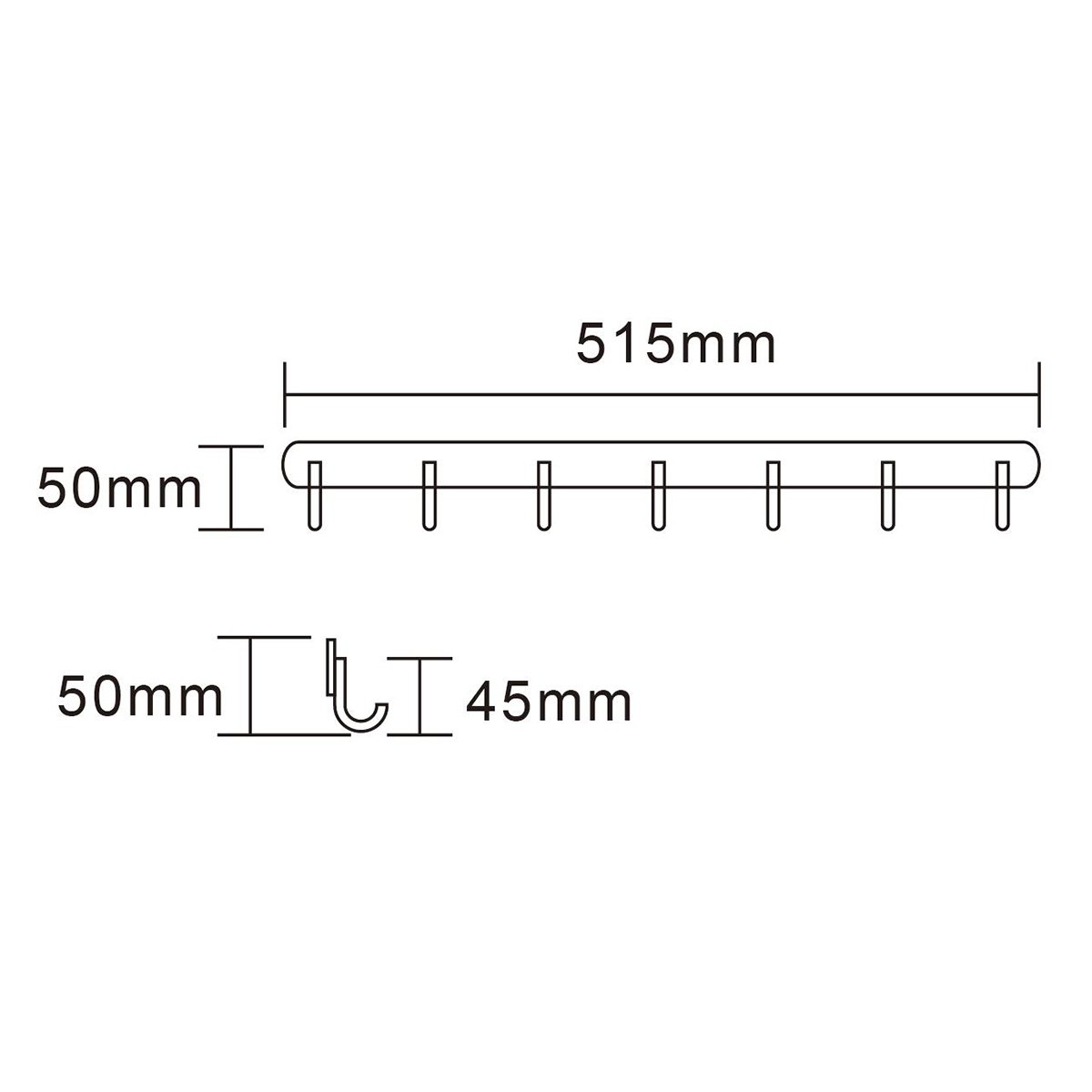 Tecmolog Stainless Steel Self Adhesive and Drill Coat/Towel Hook Rack Rail with  Heavy Duty Hooks, Brushed Nickel and Wall Mounted Hook SBH183-4