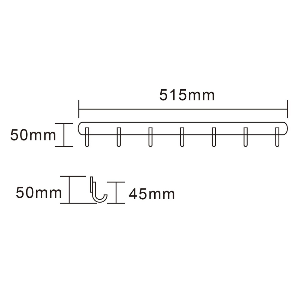 Tecmolog Stainless Steel Self Adhesive and Drill Coat/Towel Hook Rack Rail with  Heavy Duty Hooks, Brushed Nickel and Wall Mounted Hook SBH183-4