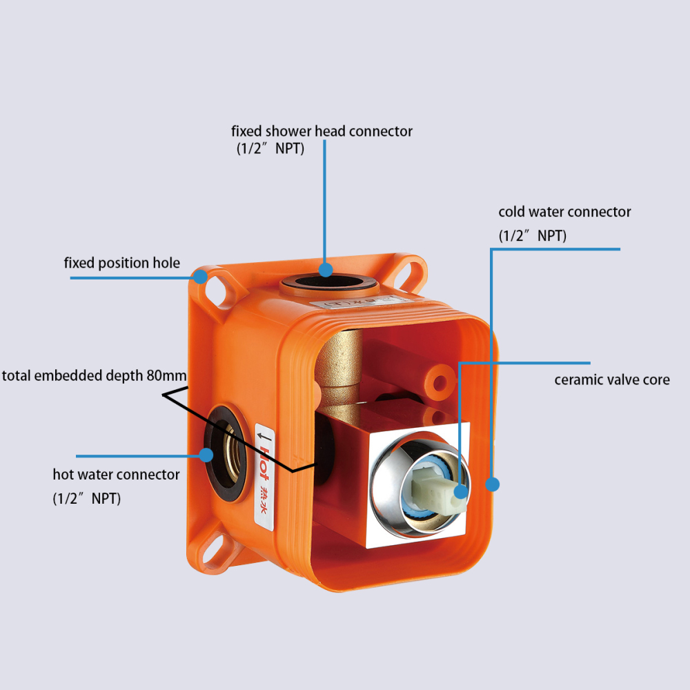 Tecmolog Rain Shower System Brass Fixed Shower Head Rain Mixer Shower Combo Wall Mounted Shower Trim Kit with Rough-in Valve BC313A