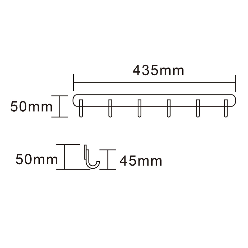 Tecmolog Stainless Steel Self Adhesive and Drill Coat/Towel Hook Rack Rail with  Heavy Duty Hooks, Brushed Nickel and Wall Mounted Hook SBH183-4