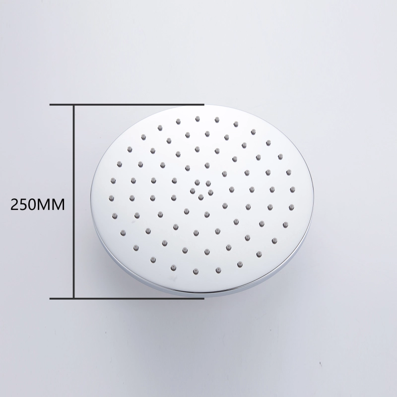 Tecmolog Brass Chrome 8/10/12 Inches Round Rain Shower Head Pressuried Shower head Powerful Spray Top shower with Silicone Nozzle BD127/BD127A/BD127B