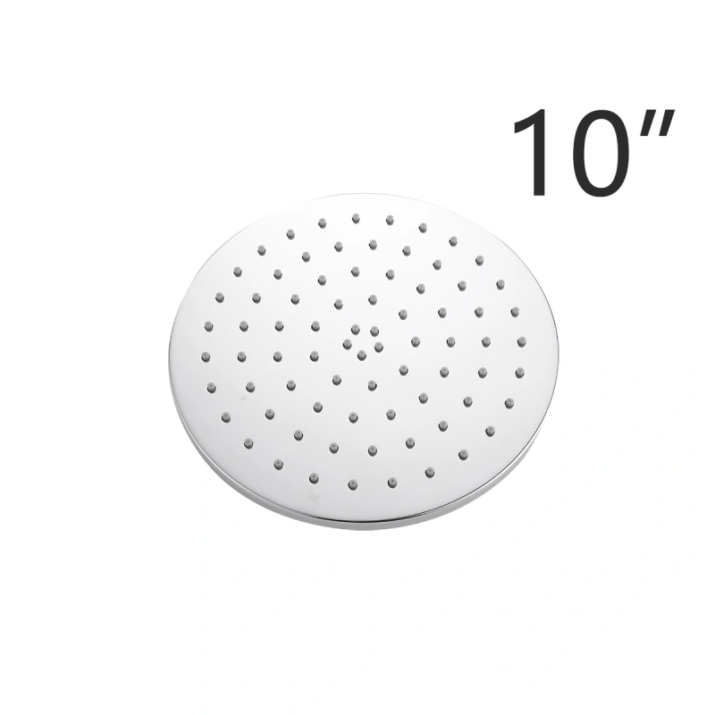 Tecmolog Brass Chrome 8/10/12 Inches Round Rain Shower Head Pressuried Shower head Powerful Spray Top shower with Silicone Nozzle BD127/BD127A/BD127B