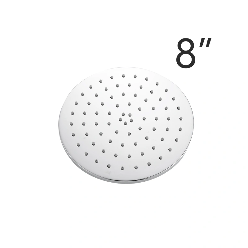 Tecmolog Brass Chrome 8/10/12 Inches Round Rain Shower Head Pressuried Shower head Powerful Spray Top shower with Silicone Nozzle BD127/BD127A/BD127B