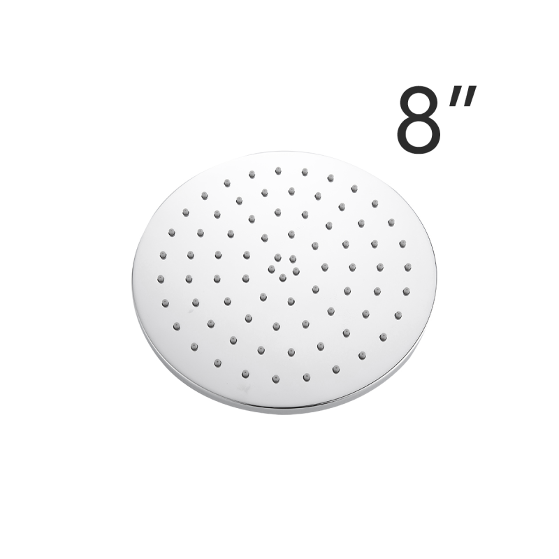 Tecmolog Brass Chrome 8/10/12 Inches Round Rain Shower Head Pressuried Shower head Powerful Spray Top shower with Silicone Nozzle BD127/BD127A/BD127B