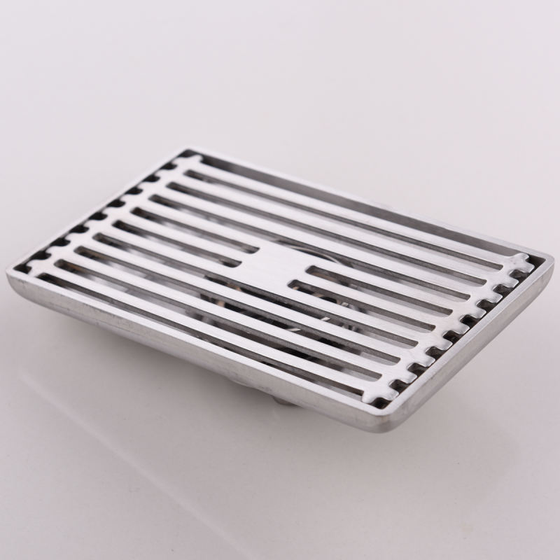 Tecmolog Stainless Steel Chrome Floor Drain, Rectangular/Square and Linear Hair Catcher Shower Drain for Bathroom and Kitchen FD004/FD004A