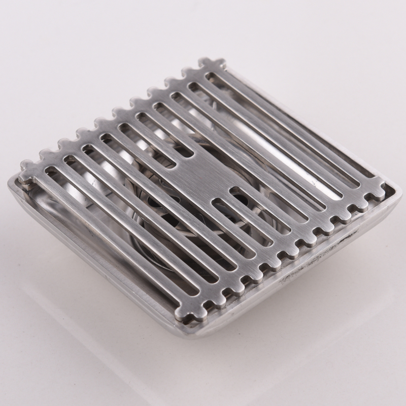 Tecmolog Stainless Steel Chrome Floor Drain, Rectangular/Square and Linear Hair Catcher Shower Drain for Bathroom and Kitchen FD004/FD004A