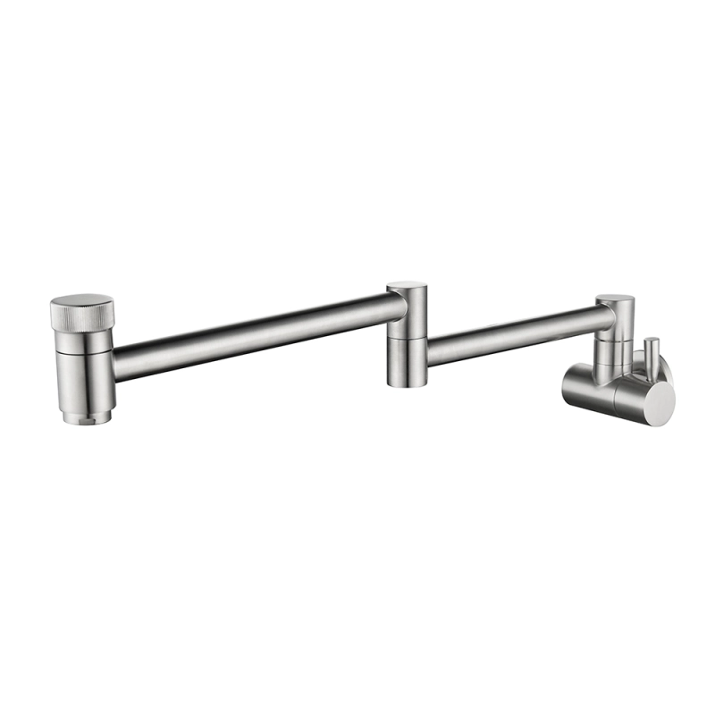 Tecmolog Wall Mount Kitchen Faucet, Brass 360 Rotatable Folding Lengthened  Sink Taps with Double Switch and Single Handle CT165NA/CT165/CT165R/CT165B