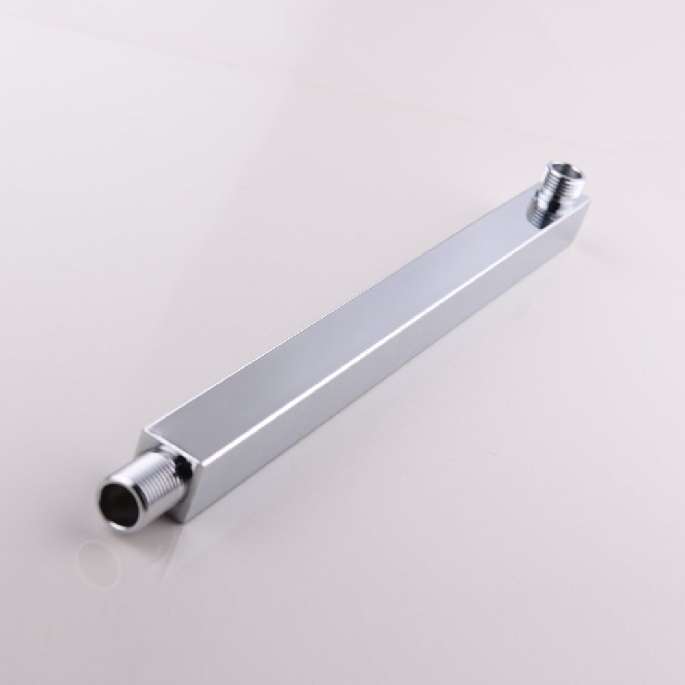 Tecmolog Stainless Steel chrome Shower Arm, Wall Mounted and G1/2'' Shower Holder for Fixed Showerhead in bathroom HPF001-1/HPF002