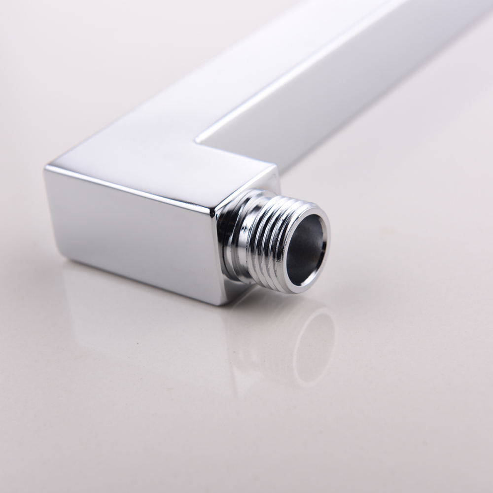 Tecmolog Stainless Steel chrome Shower Arm, Wall Mounted and G1/2'' Shower Holder for Fixed Showerhead in bathroom HPF001-1/HPF002