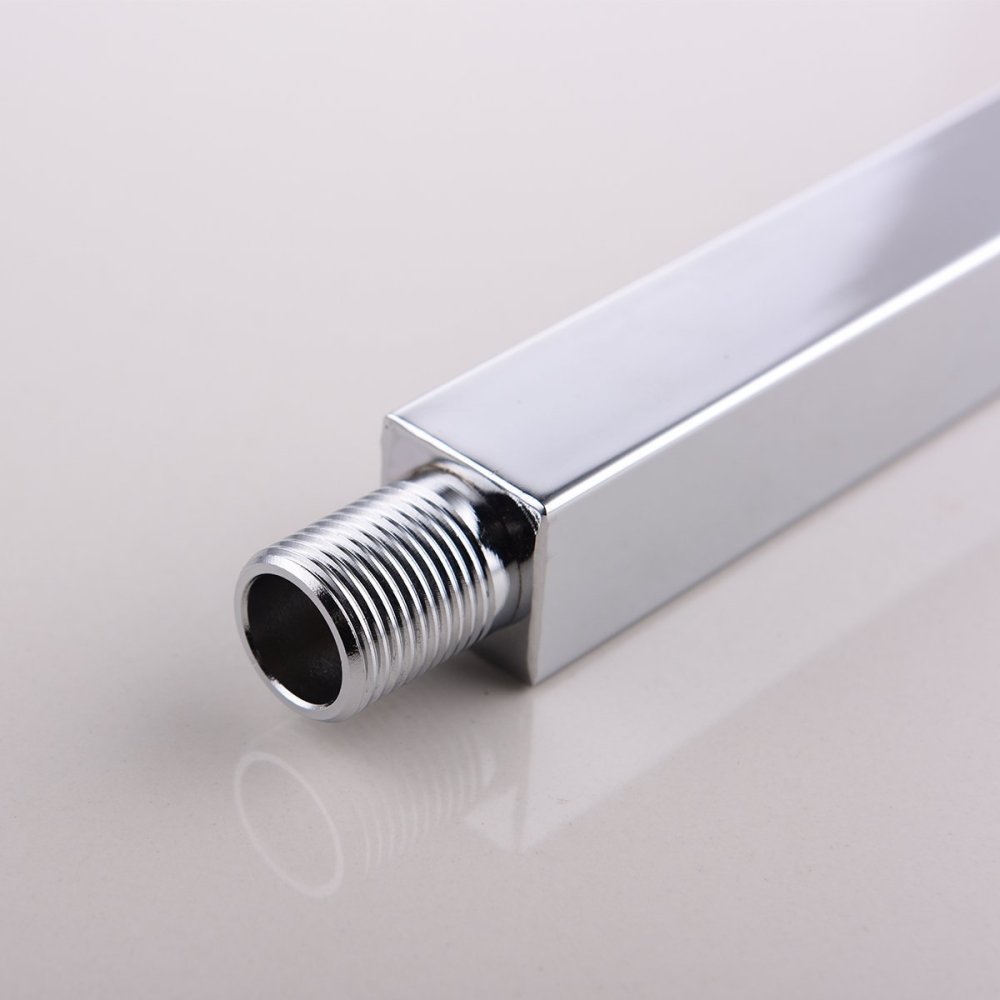 Tecmolog Stainless Steel chrome Shower Arm, Wall Mounted and G1/2'' Shower Holder for Fixed Showerhead in bathroom HPF001-1/HPF002