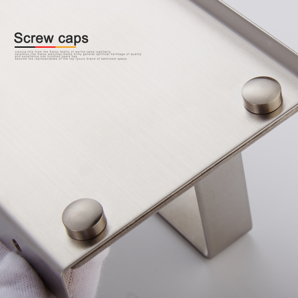 Tecmolog Stainless Steel Toilet Paper Holder, Chrome/Nickle(Mirror) Paper Roll Storage, No Drilling and Wall Mounted Bathroom Tissue Holder SBH170