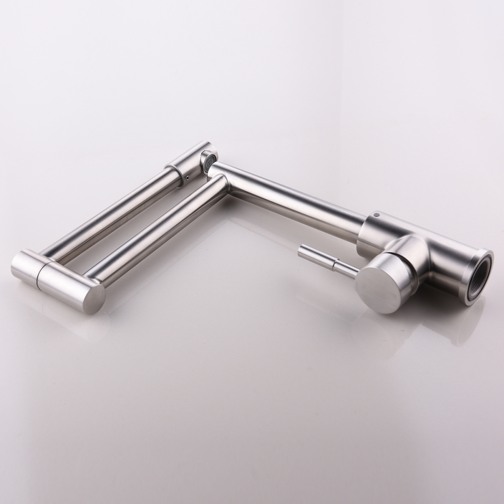 Tecmolog Stainless Steel Kitchen Sink Faucet with 360°Rotate Folding Extend Nozzle, G1/2"& G3/8" Hot&Cold Water Mixer Taps with 60cm Hose SNA157